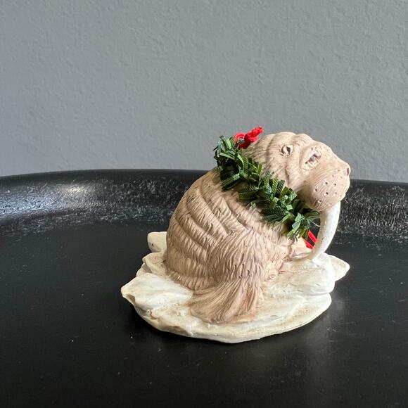 Vintage Holiday Walrus Christmas Ornament  Resin - Picture 3 of 8